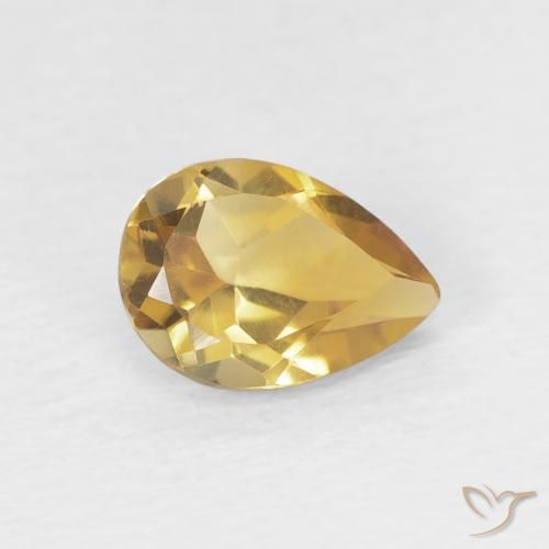 Citrino Dourado claro Natural 0.67ct, Formato de pêra, VVS