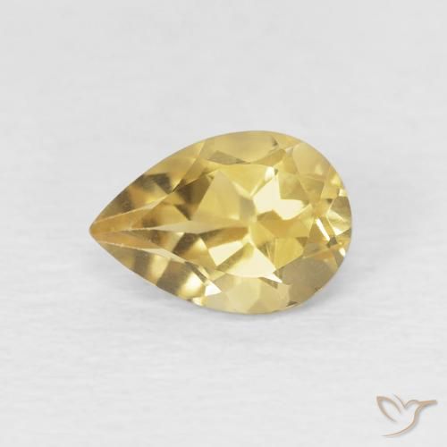 0.66ct Natural Dourado Citrino, Formato de pêra, VVS