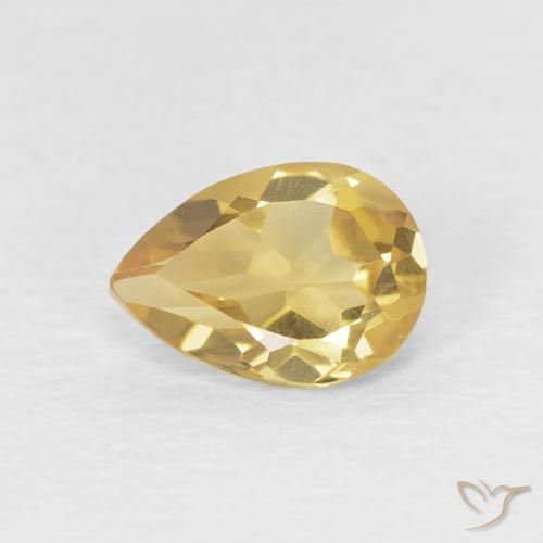 0.67ct Natural Laranja Dourada Citrino, Formato de pêra, VVS