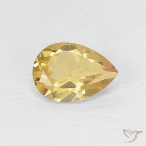 Citrino Laranja Dourada Natural 0.67ct, Formato de pêra, VVS