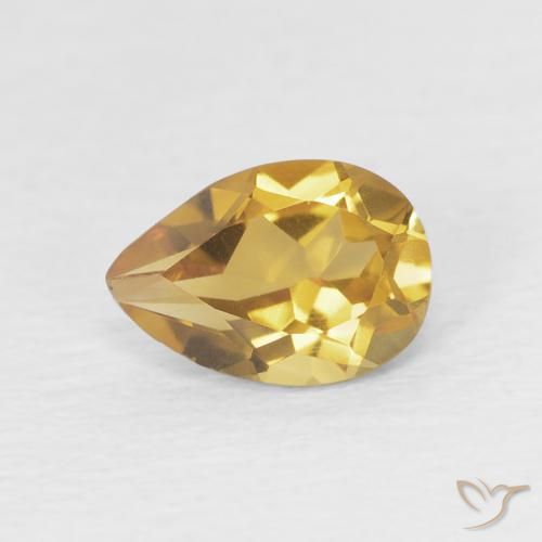 0.66ct Natural Ouro Citrino, Formato de pêra, VVS