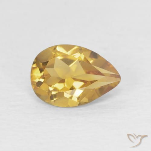 Citrino Ouro Natural 0.66ct, Formato de pêra, VVS