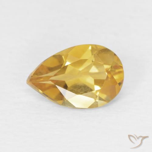 0.68ct Natural Dourado claro Citrino, Formato de pêra, VVS