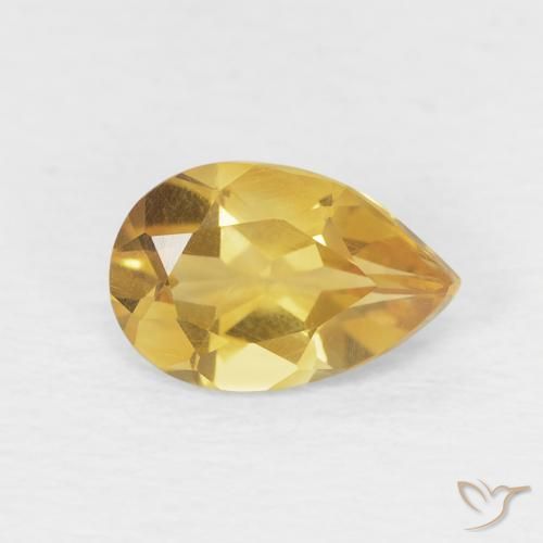 Citrino Dourado claro Natural 0.68ct, Formato de pêra, VVS