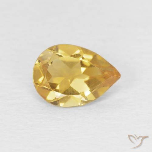 0.56ct Natural Dourado claro Citrino, Formato de pêra, VVS-VS