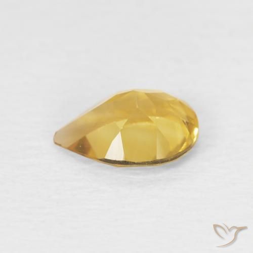 Citrino Dourado claro Natural 0.56ct, Formato de pêra, VVS-VS