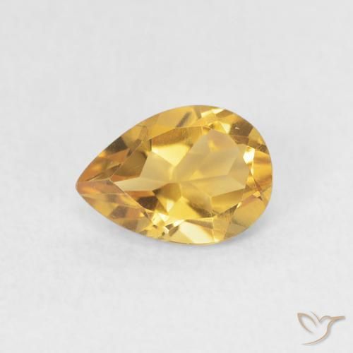 0.66ct Natural Dourado Citrino, Formato de pêra, VVS