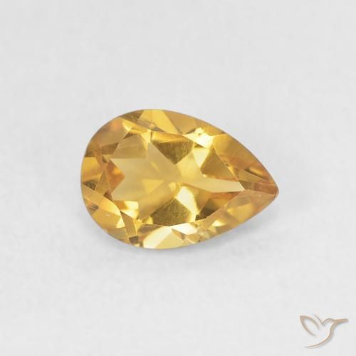 Citrino Dourado Natural 0.66ct, Formato de pêra, VVS