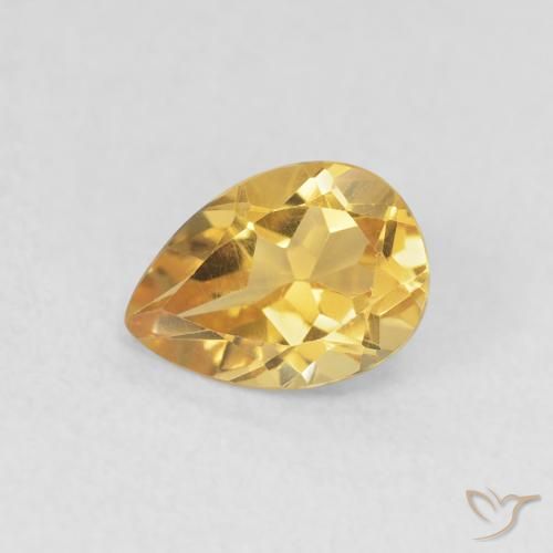 0.73ct Natural Dourado Citrino, Formato de pêra, VVS-VS