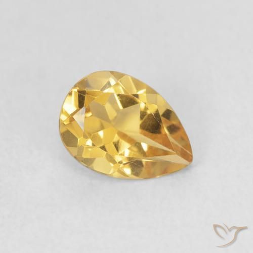 Citrino Dourado Natural 0.73ct, Formato de pêra, VVS-VS