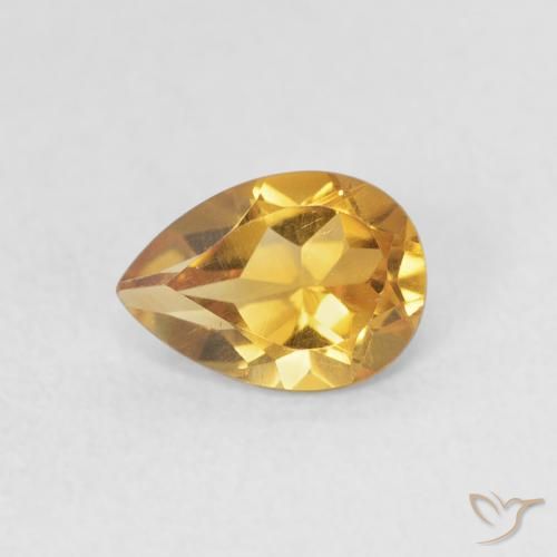 0.64ct Natural Dourado Citrino, Formato de pêra, VVS