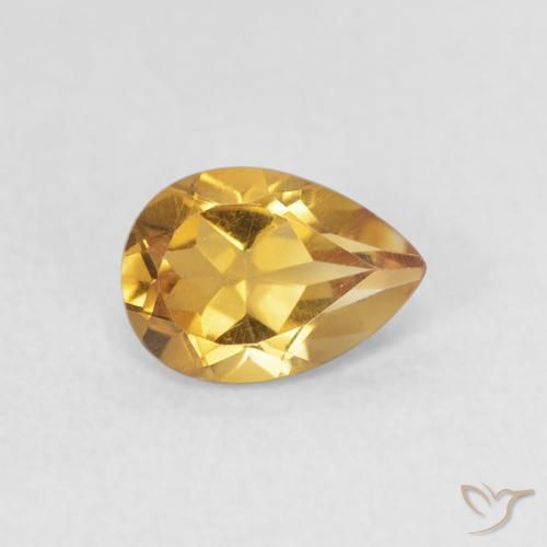 Citrino Dourado Natural 0.64ct, Formato de pêra, VVS