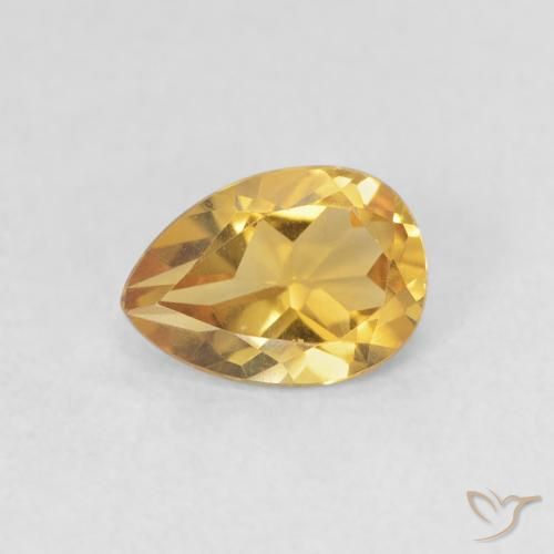 0.67ct Natural ouro profundo Citrino, Formato de pêra, VVS