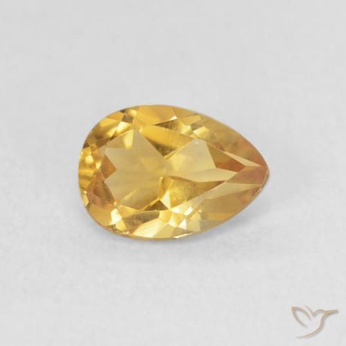 Citrino ouro profundo Natural 0.67ct, Formato de pêra, VVS