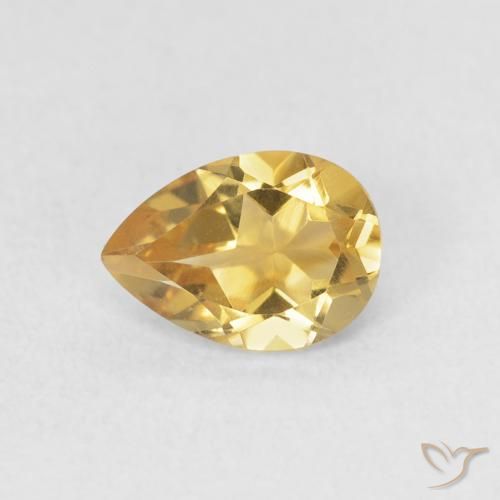 0.67ct Natural Dourado Citrino, Formato de pêra, VVS