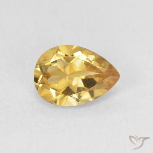 Citrino Dourado Natural 0.67ct, Formato de pêra, VVS