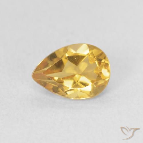 0.72ct Natural Dourado Citrino, Formato de pêra, VVS