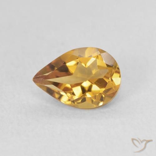 0.71ct Natural Laranja Dourada Citrino, Formato de pêra, VVS
