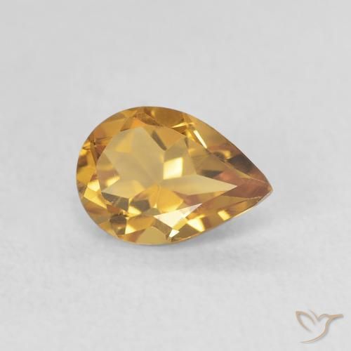 Citrino Laranja Dourada Natural 0.71ct, Formato de pêra, VVS