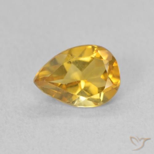 0.64ct Natural Dourado Citrino, Formato de pêra, VVS-VS
