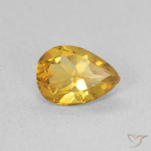 Citrino Dourado Natural 0.64ct, Formato de pêra, VVS-VS