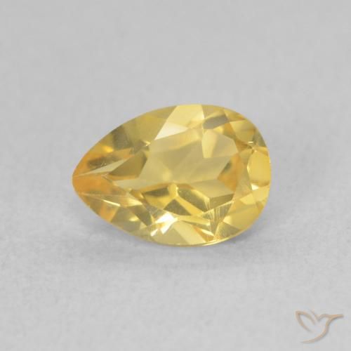 0.71ct Natural Laranja Dourada Citrino, Formato de pêra, VVS