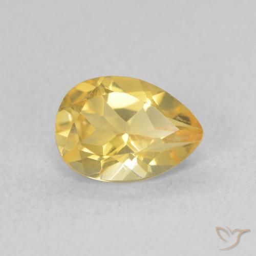 Citrino Laranja Dourada Natural 0.71ct, Formato de pêra, VVS