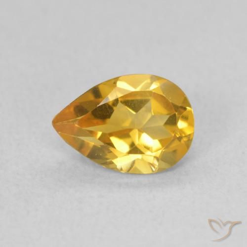 0.60ct Natural Dourado Citrino, Formato de pêra, VVS