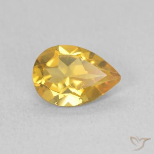 Citrino Dourado Natural 0.60ct, Formato de pêra, VVS
