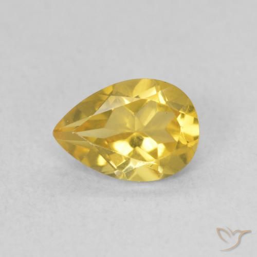 0.62ct Natural Dourado médio Citrino, Formato de pêra, VVS