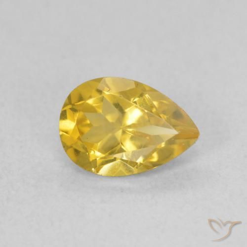Citrino Dourado médio Natural 0.62ct, Formato de pêra, VVS
