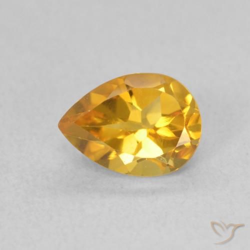0.76ct Natural ouro brilhante Citrino, Formato de pêra, VVS