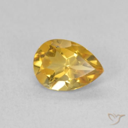 Citrino Dourado Natural 0.62ct, Formato de pêra, VVS