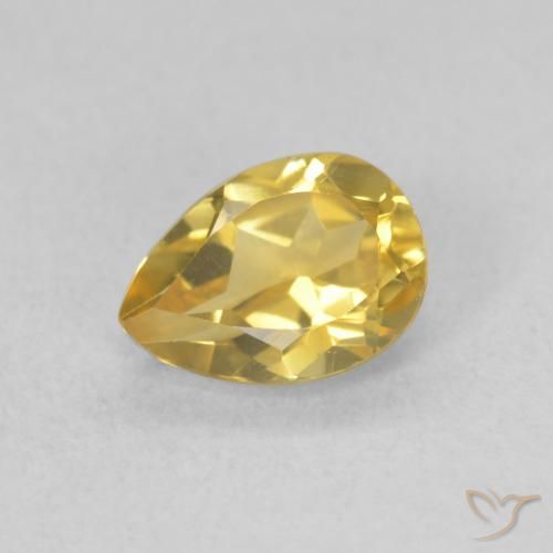 0.71ct Natural Laranja Dourada Citrino, Formato de pêra, VVS