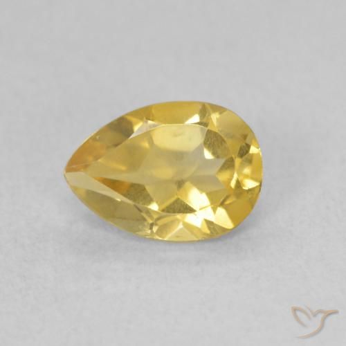 0.63ct Natural Dourado médio Citrino, Formato de pêra, VVS-VS