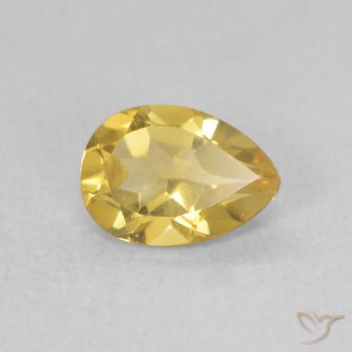 Citrino Dourado médio Natural 0.63ct, Formato de pêra, VVS-VS