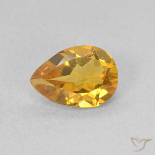 0.59ct Natural Laranja-Ouro Citrino, Formato de pêra, VVS-VS