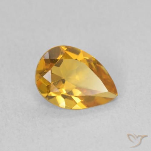 Citrino Laranja-Ouro Natural 0.59ct, Formato de pêra, VVS-VS