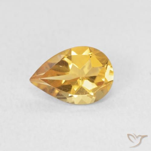 0.58ct Natural Dourado Citrino, Formato de pêra, VVS