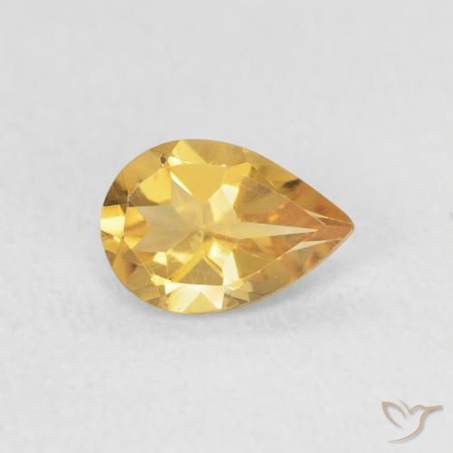 Citrino Dourado Natural 0.58ct, Formato de pêra, VVS