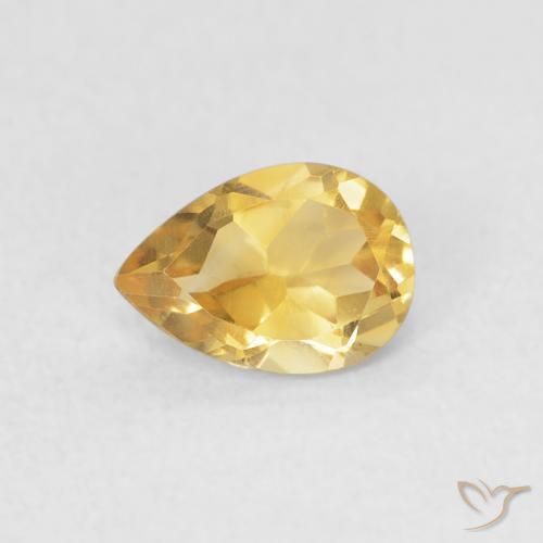 0.64ct Natural ouro médio Citrino, Formato de pêra, VVS