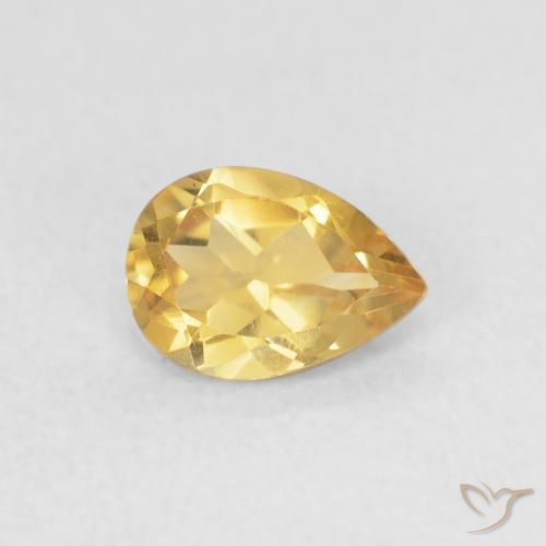 Citrino ouro médio Natural 0.64ct, Formato de pêra, VVS