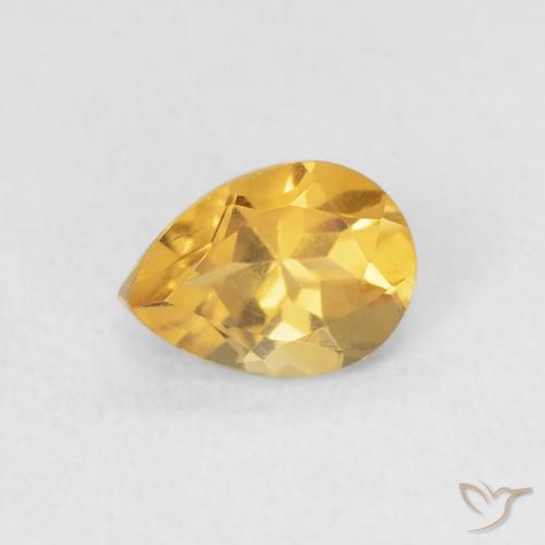 0.72ct Natural Ouro Citrino, Formato de pêra, VVS