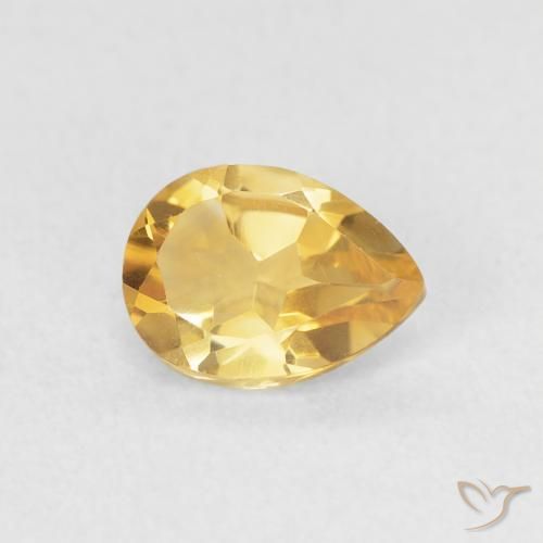 0.68ct Natural ouro médio Citrino, Formato de pêra, VVS