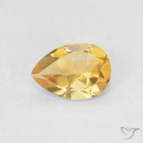 Citrino ouro médio Natural 0.68ct, Formato de pêra, VVS