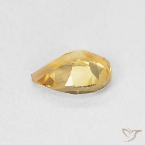 Citrino ouro médio Natural 0.68ct, Formato de pêra, VVS