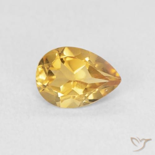 0.65ct Natural ouro médio Citrino, Formato de pêra, VVS