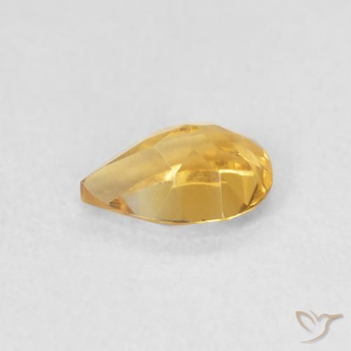 Citrino ouro médio Natural 0.65ct, Formato de pêra, VVS