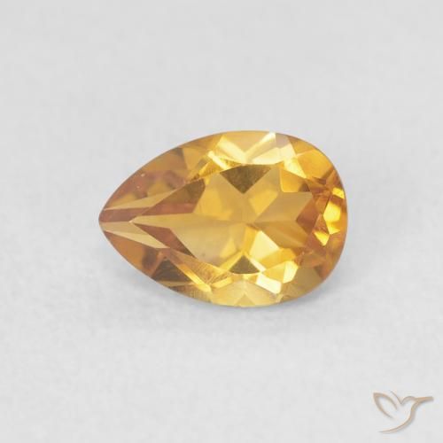 0.71ct Natural Laranja Dourada Citrino, Formato de pêra, VVS, Photo A