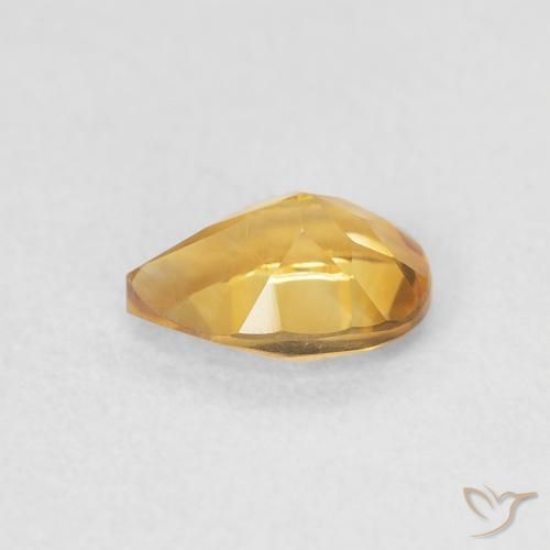 Citrino Laranja Dourada Natural 0.71ct, Formato de pêra, VVS